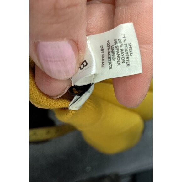 Loft Ann Taylor Womens Mini Skirt Size 8 Mustard Yellow Colorblock Academia - Picture 5 of 5